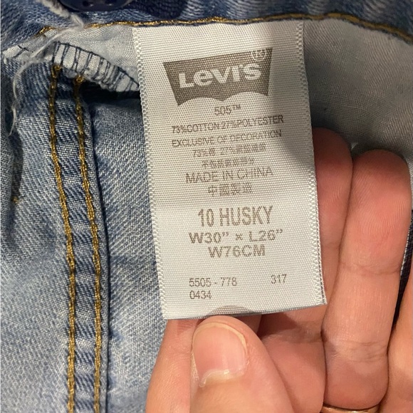 Levi’s 505 Regular 10 HUSKY Boy’s Jeans - 30W x 26L - Picture 4 of 5